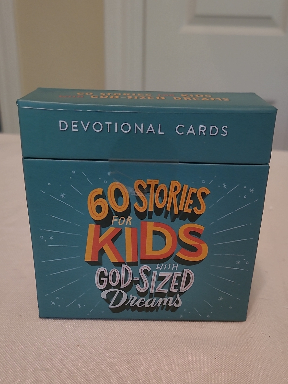 60 Stories for Kids Devotional Cards - Teal Inspirational Set